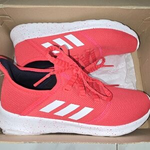 Adidas Red and White Cloudfoam Sneakers